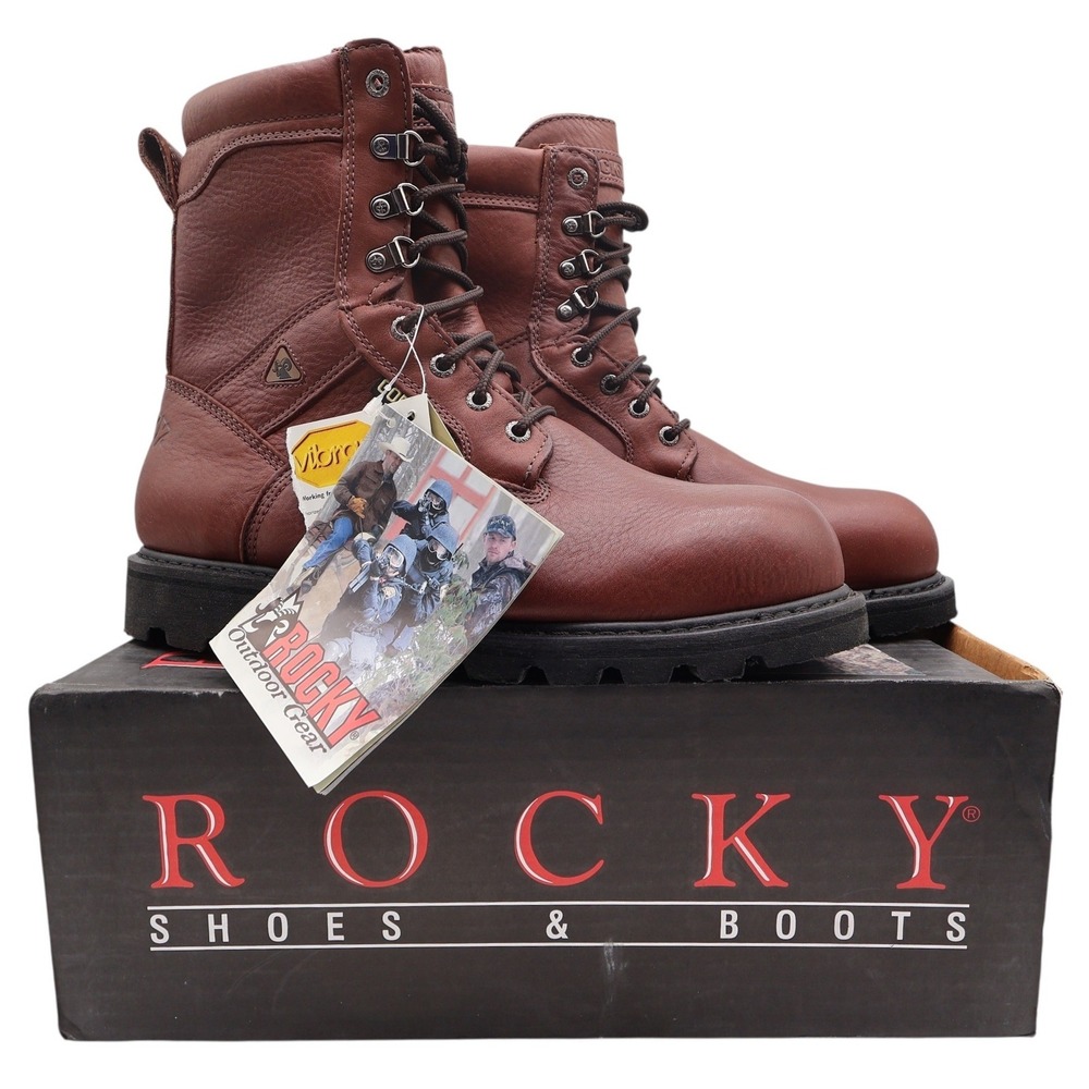 Rocky 2000s Ranger Steel Toe Work Boots Mens 10.5 M Brown Leather GORE-TEX NWT
